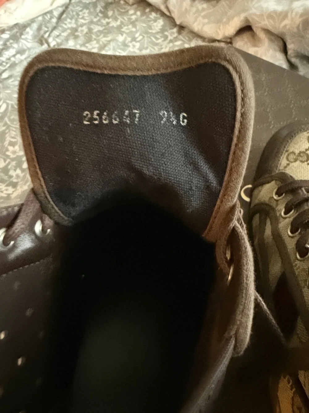 Gucci Brown GG Canvas High-Top Sneakers with Leather Trim - Picture 5 of 6